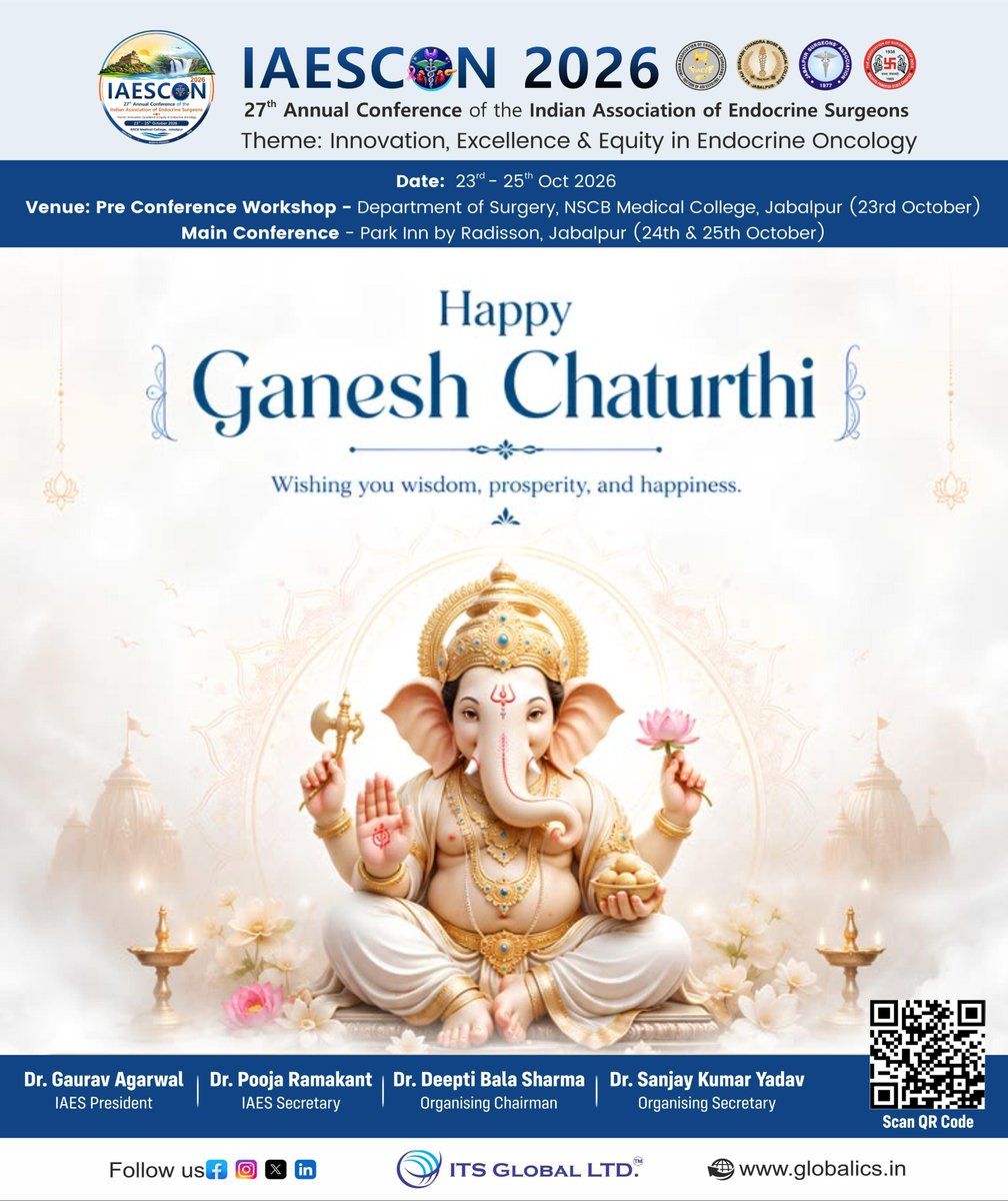 Iaescon2026's tweet photo. May Lord Ganesha bless you with wisdom, prosperity, happiness, and success, and remove every obstacle on the path to new beginnings.

Wishing you and your loved ones a blessed and joyous Ganesh Chaturthi! 🪔✨

Ganpati Bappa Morya! 🙏

Register now: https://t.co/WjUMLQILTm https://t.co/76NJAwKnri