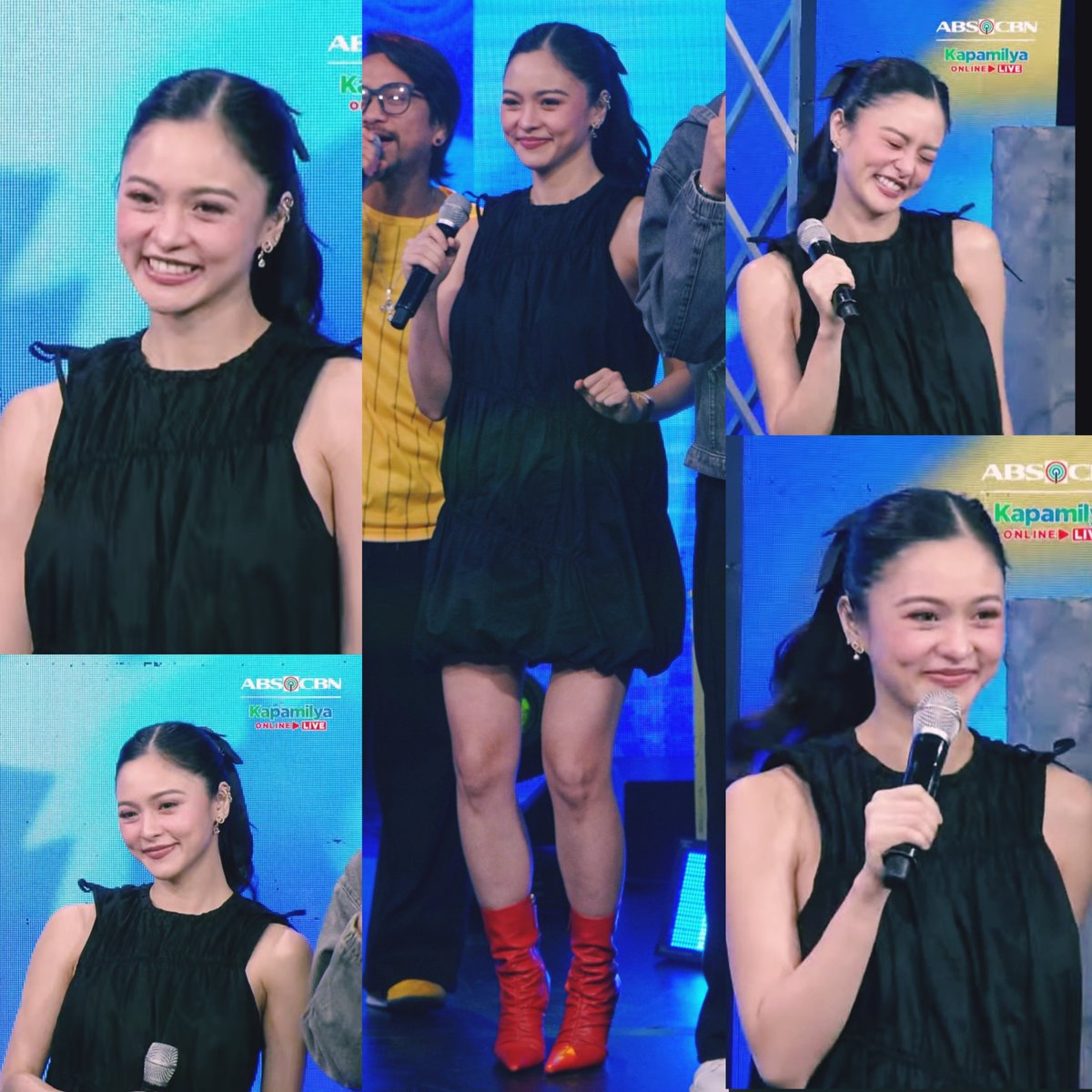 crochetereliza's tweet photo. Her smile is literally the brightest thing ever and  serving effortless elegance and happy energy! That black dress + red boots combo? She's beautiful🖤❤️✨

 #KimChiu @prinsesachinita https://t.co/VJiFVUdm5a