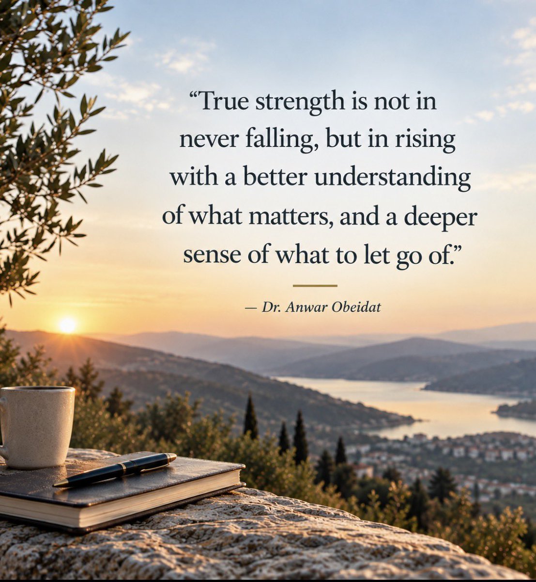 DrObeidat's tweet photo. #Wisdom #PersonalGrowth #LifeLessons #Resilience #Leadership #Mindset #SelfAwareness #LifeExperience #PersonalDevelopment #Growth
#DrAnwarObeidat
Good morning 🌅
Life has a way of teaching us lessons that no book, classroom, or conversation can fully teach.
Some of the most important lessons I have learned have come from moments when things did not go as planned.
Disappointments.
Wrong decisions.
Unexpected changes.
People who came and went.
Plans that never happened.
At the time, these experiences can feel like setbacks. But with distance, I have often found that they also bring something valuable: perspective.
They teach us what really matters.
They make us appreciate the people who stand beside us.
They show us which things deserve our energy—and which things we have been carrying for far too long.
I have come to believe that strength is not about pretending that difficult moments do not affect us.
It is about allowing them to teach us without allowing them to define us.
Every experience does not need to become a burden we carry into the next chapter.
Some experiences are there to give us wisdom. Then, when the lesson has been learned, we should have the courage to put down the weight.
Perhaps that is what growing through life really means:
Not becoming someone who never falls, but becoming someone who rises with greater wisdom, clearer priorities, and a lighter heart.
And perhaps the question worth asking ourselves is:
What have I learned from my past that I should carry forward—and what am I still carrying that I am finally ready to let go of?
— Dr. Anwar Obeidat
