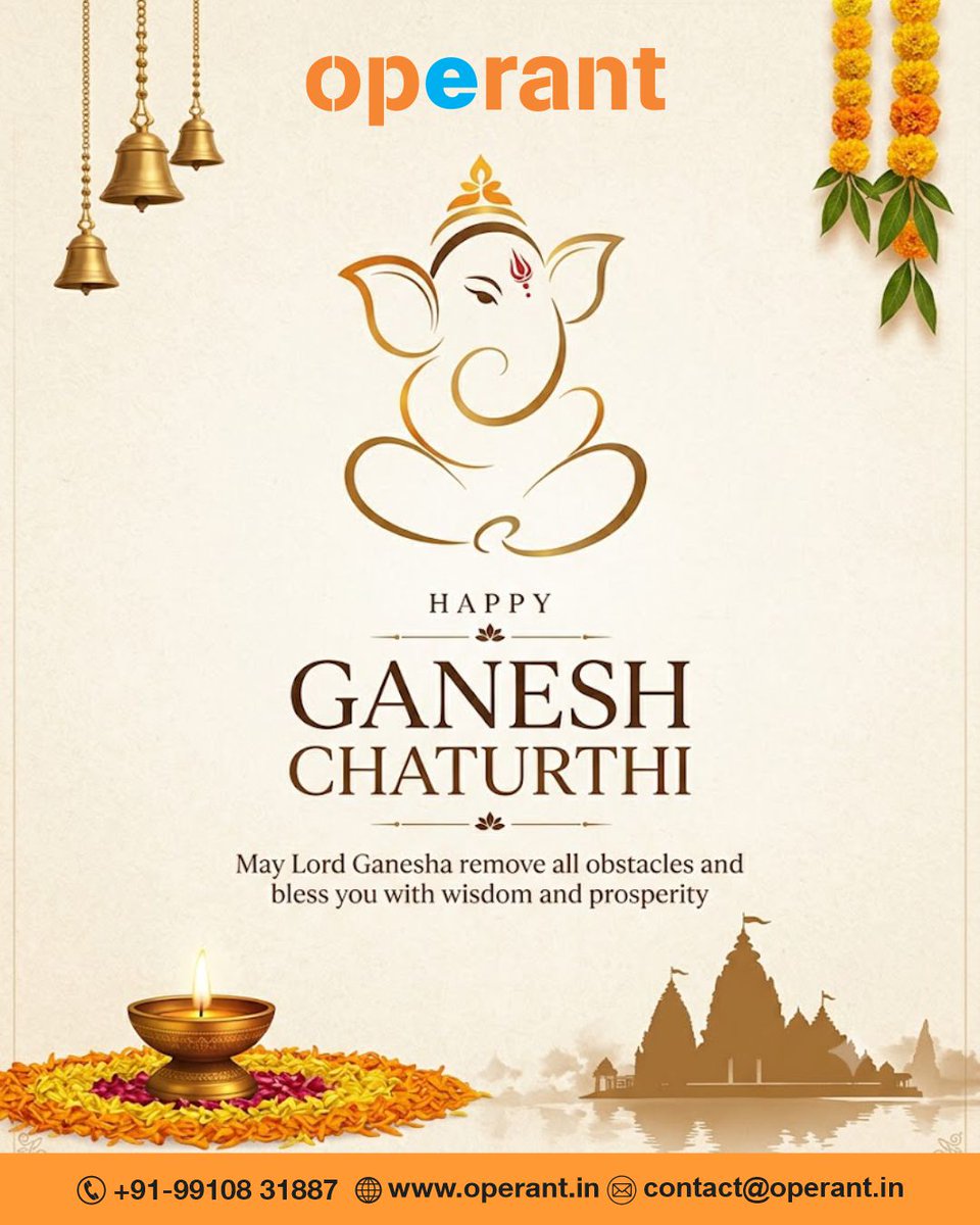 bansalumesh7's tweet photo. May Lord Ganesha bless us with wisdom to innovate, strength to overcome challenges and prosperity to grow together. #Operant wishes you and your loved ones a Happy Ganesh Chaturthi! https://t.co/OoRCDgPlgs