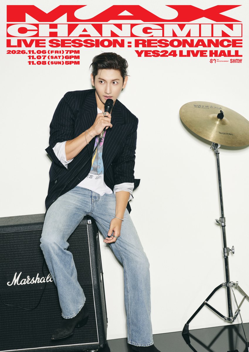 TVXQ's tweet photo. MAX CHANGMIN LIVE SESSION : RESONANCE in SEOUL 

📅 2026.11.06 (FRI) 7PM (KST)
📅 2026.11.07 (SAT) 6PM (KST)
📅 2026.11.08 (SUN) 5PM (KST)
📍YES24 LIVE HALL

🎫 YES24 Ticket
🔗KR: https://t.co/YvqwTcB7KG
🔗GL: https://t.co/XklvIRHCnZ

📌WEV
🔗 https://t.co/hvoYJfDtFy

#MAXCHANGMIN #최강창민
#TVXQ! #동방신기 #東方神起
#MAXCHANGMIN_RESONANCE
#MAXCHANGMIN_LIVETOUR