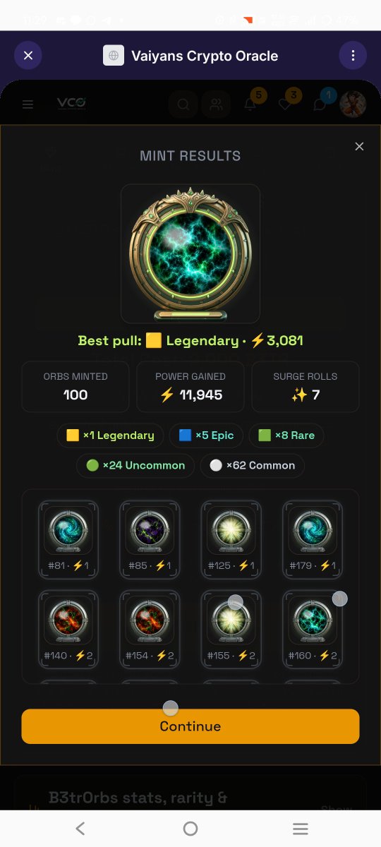 BeautyFree7's tweet photo. New thing to play again in @VCO_VET
#B3trorbs 
Now you can use b3tr to mint and earn reward 🎉🎉🎉🥳🥳🥳
#vco #b3tr #vefam #vebetterDAO https://t.co/YpdXLZNFm5