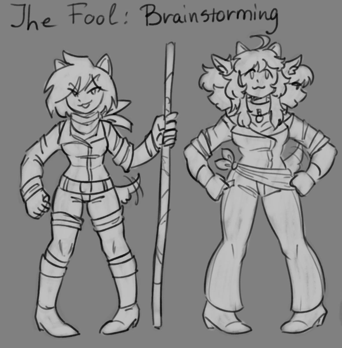 horned_nibbler's tweet photo. Guys! I need help in creating Fool ( ´ ▿ `"")
I have a bunch of ideas for her, but I still can't figure out in which direction should I go.. (. _.")
What do you think she should look like?
Thank youuuuuuuuu!,! :з
#helltaker #helltakeroc #sketch https://t.co/6yneGPL2W0