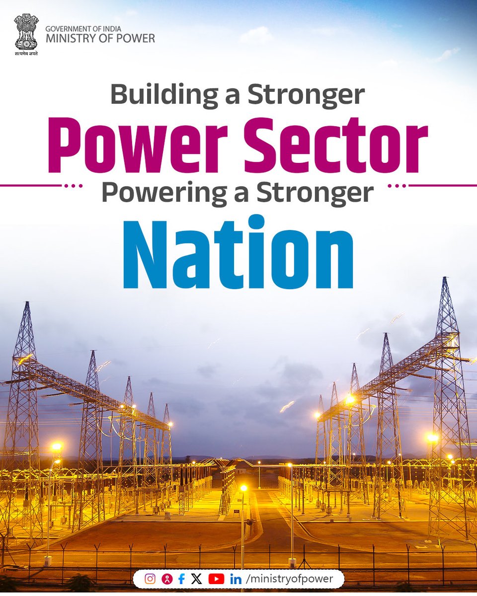 pgcilindia's tweet photo. Building a stronger power sector, powering a stronger nation #TransmittingPowerTransformingLives #VikasKiPower #PowerForIndia https://t.co/bcWyf1mrq0