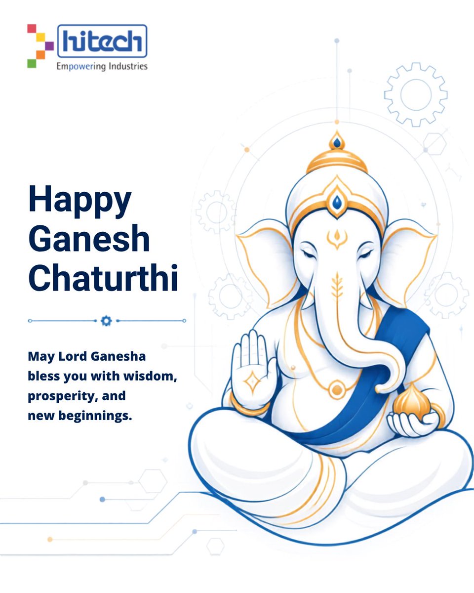 hitechssltd's tweet photo. This Ganesh Chaturthi, Hi-Tech celebrates the spirit of progress, innovation and new beginnings as we continue Empowering Industries.

May Lord Ganesha bless you with wisdom, prosperity and success in every endeavor.

Happy Ganesh Chaturthi! 🙏
#HappyGaneshChaturthi #HiTech https://t.co/szRIvahuFV