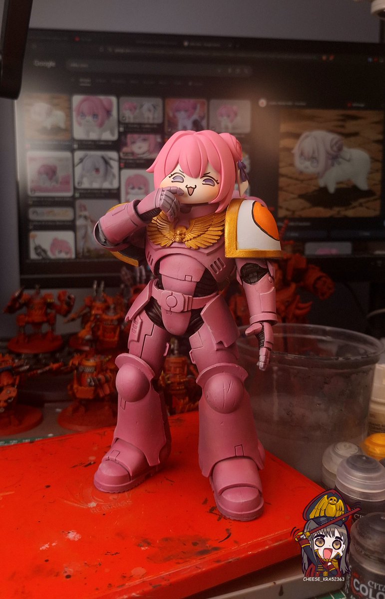 cheese_kra52363's tweet photo. Behold, the Emperors finest... the Doro Marine but on a large scale! Quick one day paintjob for the best meme character

#doro 
#doronation
#warhammer40k 
#warhammercommunity https://t.co/rYdI8qj9cE