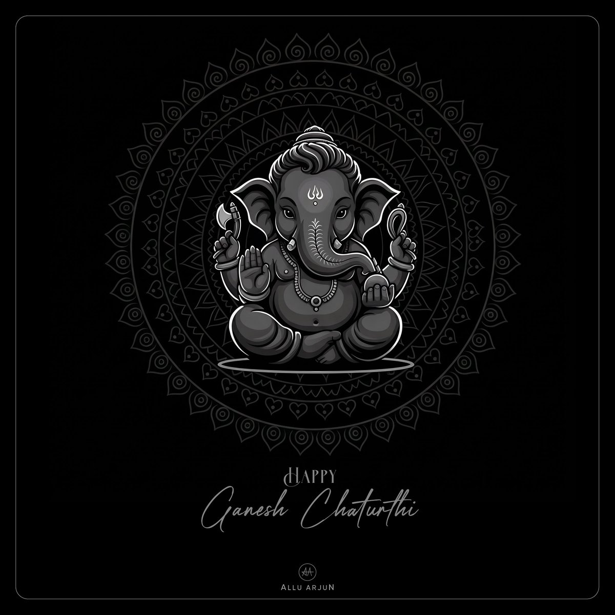 alluarjun's tweet photo. Happy Ganesh Chaturthi to everyone. May all abundance flow &amp; begin with this auspicious day 🙏🏽 https://t.co/hYJLguiVZZ