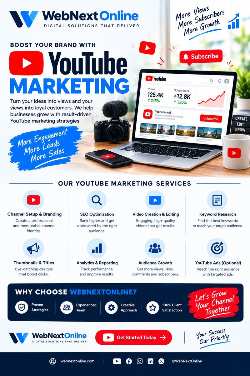 webnextonline12's tweet photo. Grow Your Business Online with WebNextOnline! where can provide professional posters and marketing services that will help you in growing your brand #webnextonline #digitalart #graphicdesigning #branding #socialmedia #elonmusk #youtubemarketing ㅤㅤㅤㅤ https://t.co/B93CnMgScX
