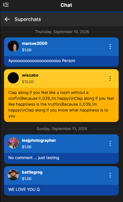 VaughnLive's tweet photo. Superchats are officially rolling out tomorrow! If you're not familiar with superchats, they are stream donations that get highlighted in chat and, if the streamer has the overlay configured, on screen. 

Here is a streamer POV of past superchats received. https://t.co/uuehsN1Pq1