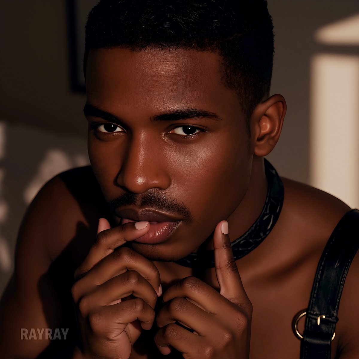 YourBlackBetter's tweet photo. Serving this black leather harness, light pink nails poppin, that intense sensual gaze. Ray Ray in his element for Daryl, periodt. #YourBlackBetter https://t.co/C5Mz6kOrmO