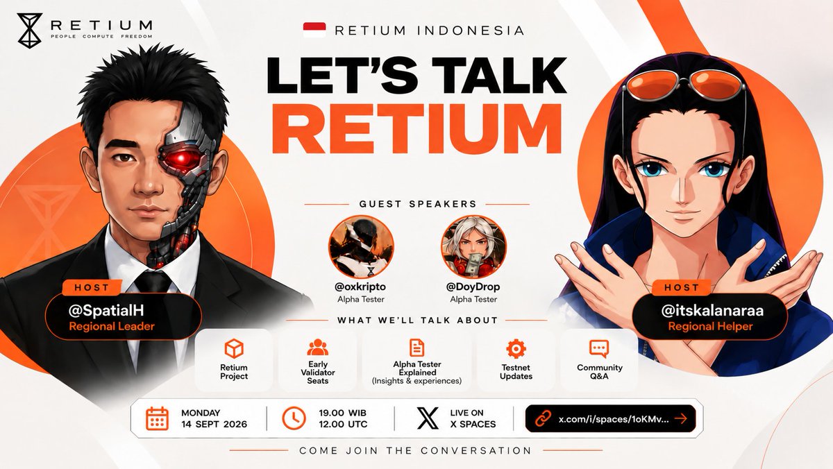 itskalanaraa's tweet photo. gRetium everyone!

just a reminder, Let’s Talk Retium is happening tonight at 19.00 WIB / 12.00 UTC.

bring your questions, share your thoughts, and let’s talk Retium 🧡
see you there! https://t.co/rdkvquoWv2