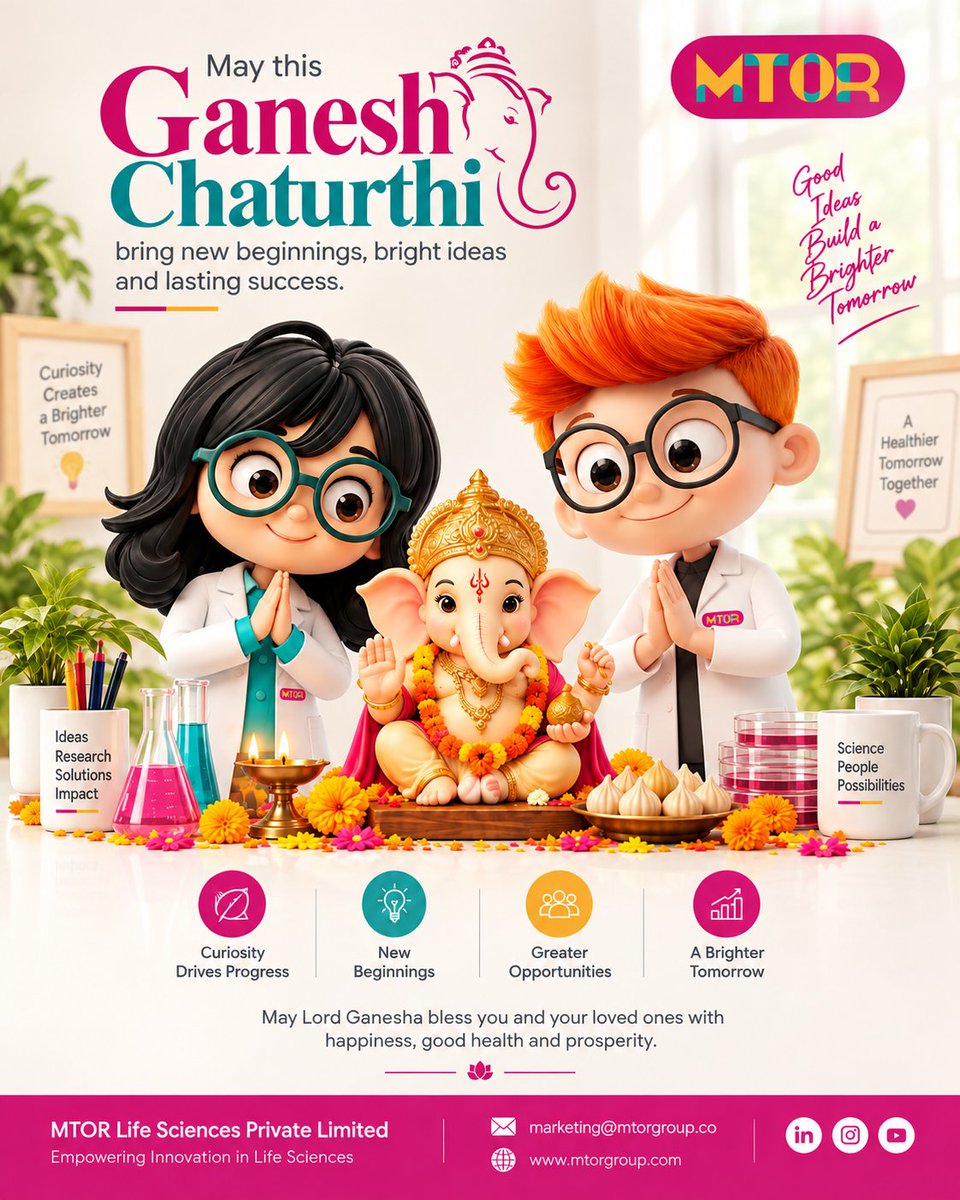 GroupMtor71246's tweet photo. A celebration of wisdom, new beginnings &amp; limitless possibilities. 🐘✨

As we welcome Lord Ganesha, may this festive season inspire curiosity in every mind, purpose in every pursuit, and fresh possibilities in every new beginning.

Wishing You Happy Ganesh Chaturthi https://t.co/kOJR02dzSz