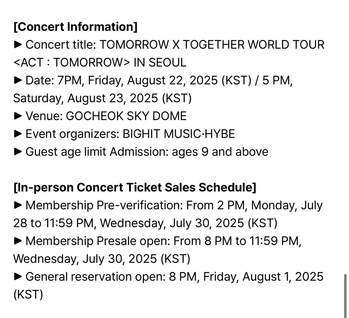 soojebigyu's tweet photo. since when do we have separate korean &amp; global membership presale 😭 during act tomorrow there wasn’t such a thing… how can the intermoas secured the tickets 💔 https://t.co/I7Qw4n8Mm4