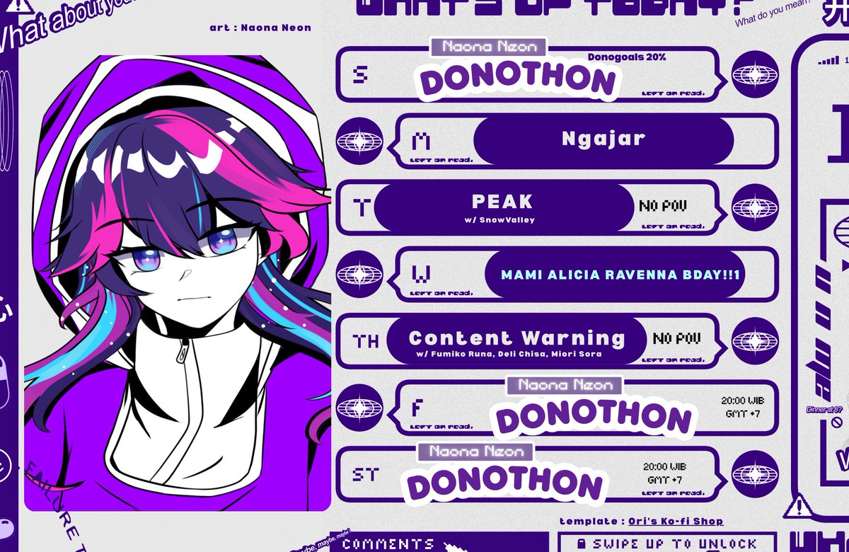 naonaneon's tweet photo. γπ¦β‘οΈ Weekly Schedule γ
βΛΛβ§γ»γ»13 September - 19 September γ»γ»β§ΛΛβ
Jagoan neon tachi, minggu ini adekku sedang midsemester jadi untuk strim donoton kemungkinan malam trs y!
*Might change according to the situation
#JagoanNeon #SnowValley #SnowValleyElements https://t.co/Q6P9wv2QiN