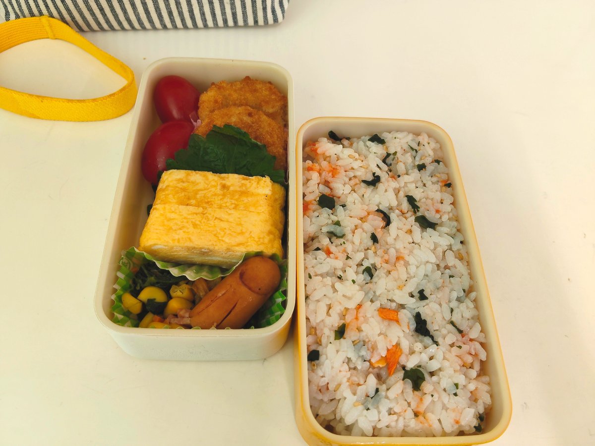 yuna_o12's tweet photo. 今日のお弁当は私がリクエストした卵焼きとコロッケ✨まじうまうま。ご馳走様でした🙏 #フォロバ１００ #お弁当 https://t.co/RGEC9F5Ii2