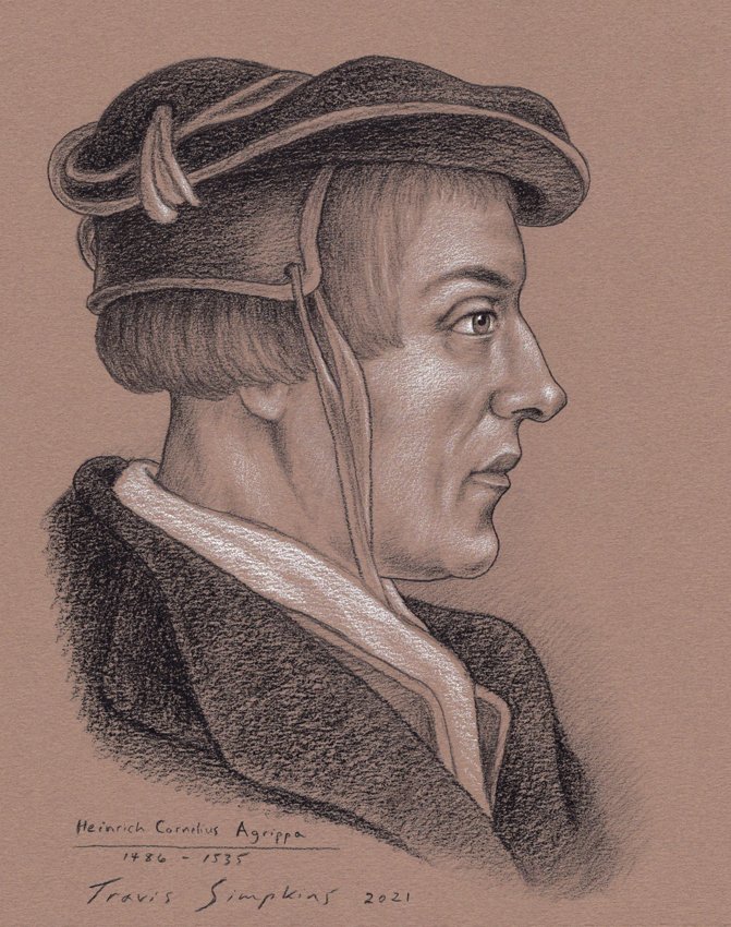 TravisSimpkins7's tweet photo. Happy Birthday to Heinrich Cornelius Agrippa, born on this day in 1486. (September 14, 1486 - February 18, 1535)
Portrait by Travis Simpkins
#HenryCorneliusAgrippa #Agrippa #ThreeBooksOfOccultPhilosophy #Occult #occultart #alchemy #Magick #CeremonialMagick #TravisSimpkins #art https://t.co/elMe0wB2Ls