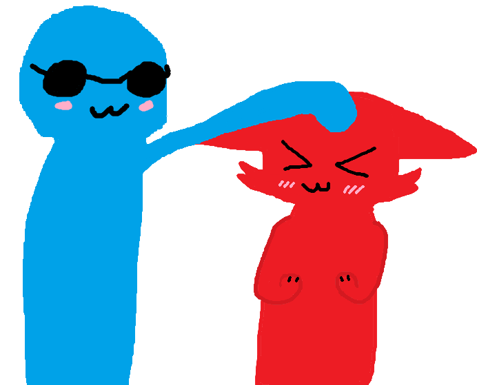Unfunkyguy's tweet photo. Anarkitty getting headpats from bluedude #Bluekitty https://t.co/4wDDrnqSqr