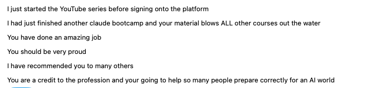 the_devcompass's tweet photo. Someone reached out to us on Telegram after discovering our Claude Architect Playlist on Youtube. Ended up buying the course😍

Messages like this keep us motivated. 

Check out the FREE Playlist: https://t.co/7WxReOICgG https://t.co/G7aNQMZ8gU