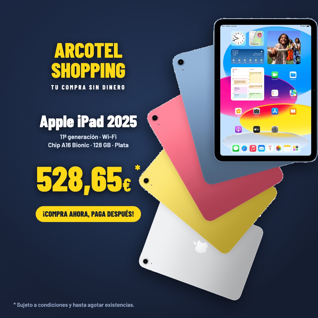 ArcotelFibra's tweet photo. 📱 Apple iPad 2025 · 11ª gen · A16 Bionic · 128 GB · plata
528,65 €* en Arcotel Shopping

El que os piden en clase. Te lo llevas hoy y lo pagas a plazos, sin financiera.

*Sujeto a condiciones y hasta agotar existencias.
#ArcotelShopping https://t.co/x0PVWarJwV