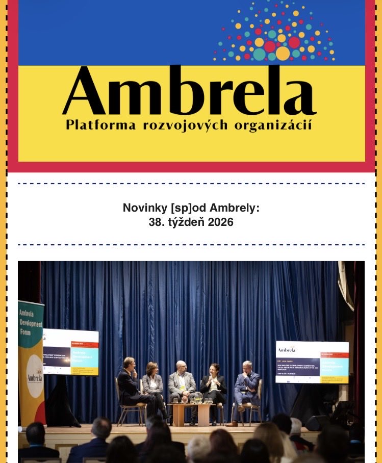 Ambrela_org's tweet photo. septembrový newsletter z dielne platformy #Ambrela – Novinky [sp]od Ambrely je venovaný prípravám a pripomienke registrácie na #ADF2026, ako aj zbierkam a aktivitám našich členov a pozorovateľov. Viac: https://t.co/XBVWQFpXtv https://t.co/PIBDgSD3jT