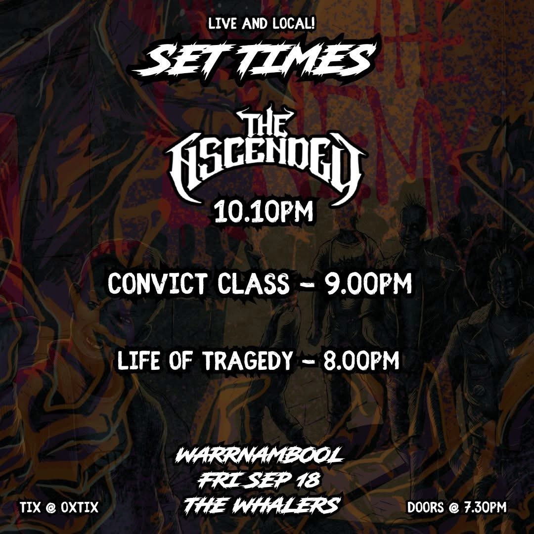 Convict_Class's tweet photo. Set times for Friday night at The Whalers Inn! Tickets through Oztix! https://t.co/bHPM2eunYn