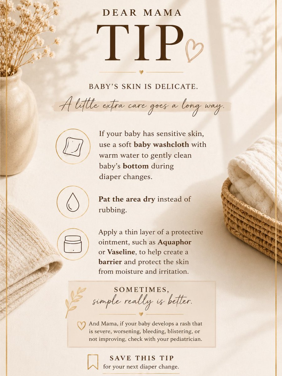 vaizardCesar's tweet photo. Some babies need extra gentleness. If wipes irritate your baby’s skin, try a soft washcloth, warm water, and a simple protective barrier. Trust yourself, Mama—you know your baby best. https://t.co/QTbp6pnkCe