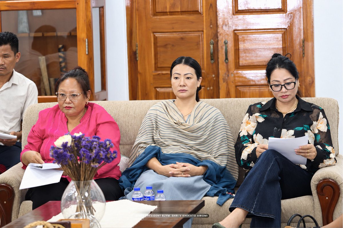 V_Khekatoawomi's tweet photo. Attended an important organisational meeting of the Seva Sankalp Abhiyan State Committee, in the presence of Hon’ble Minister Shri @AlongImna Ji and Hon’ble BJP Nagaland State President Shri @YepthomiBen Ji.

The meeting offered valuable insights into strengthening the campaign’s grassroots outreach and ensuring that the spirit of seva translates into meaningful initiatives across communities.

Inspired by the guidance and vision shared, we move forward with renewed purpose to serve, connect, and contribute where it matters most.

@narendramodi @JPNadda @blsanthosh
@Tejasvi_Surya @anilkantony
@YanthungoPatton
@SPhangnon @jacob_zhimomi
@tovihoto @YepthomiBen
@arvinddamani @BJP4Nagaland @BJYM
@BJP4India @mygovindia
@MyGovNagaland
@BJYM4NAGALAND