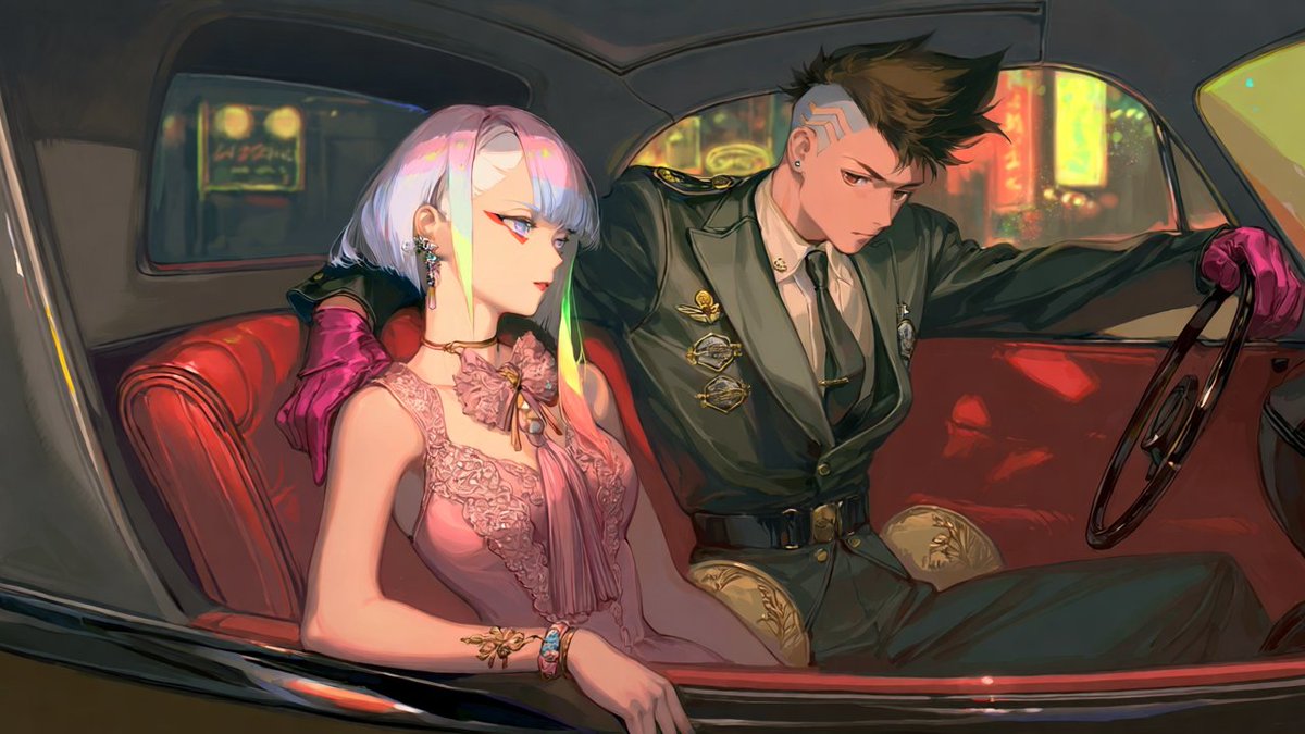 Lo07pez15's tweet photo. Happy 4th Anniversary! 🎉
 #CyberpunkEdgerunners #PixAITsubakiv3 https://t.co/IlBZtEEkFk