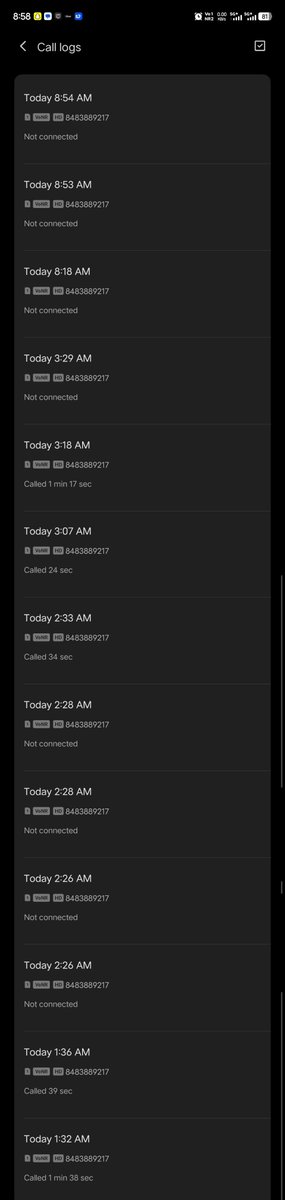 GauravKKush's tweet photo. @makemytripcare @makemytrip Called operator numbers (9665389217, 8483889217) &amp; driver’s number (8080241786) multiple times from before departure till morning.
Almost all calls: “Not connected”. Later talked to operator, he is asking to connect with MMT for refund.
Call logs attached. https://t.co/KRD0EaGK4A