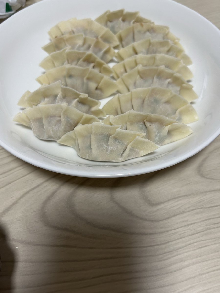 Kpwp6C's tweet photo. 暇やから餃子作った白いお皿と黒いお皿どっちが綺麗？w https://t.co/IMQvc2N0TB