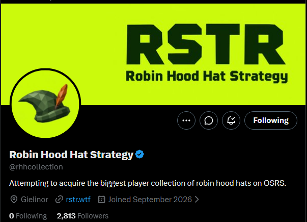 RHHstrategy's tweet photo. Some are blinded by the root of evil "money or gp" they follow the wrong. The one who uses the weak for his own gain, But it will soon be his own demise 

This hat was never ment to stay on for it doesn't exist but only in the mind of the forgotten soon it will fall and the real Hat will be seen

Be safe the people of Robinhood