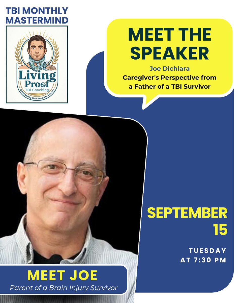VincentALanci's tweet photo. An exciting week ahead! Email podcastsbylanci@gmail.com to join.
Tonight, Dr. Tomi White Bryan joins our #AMentalHealthBreak #Mastermind.
Tuesday: #Caregiver Joe DiChiara joins the #TBI #SupportGroup
Thursday: Andrew Weiss for the #ComingAlivePodcastProduction Mastermind. https://t.co/sIwScPi7FU