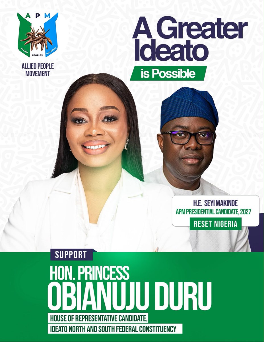 duru_obianuju's tweet photo. Officially on the INEC Final List. 🇳🇬❤️

A significant milestone, and one I receive with a deep sense of gratitude and responsibility.

At 28, I am honoured to be one of the youngest candidates on the 2027 House of Representatives ballot nationwide and the youngest candidate in Ideato North & South Federal Constituency.

To everyone who has believed in me, encouraged me, prayed for me, supported me and stood by me through this journey: thank you. I do not take it for granted.

The work continues. The journey continues.

A Greater Ideato Is Possible. 🇳🇬❤️

Hon. Princess Obianuju Duru
House of Representatives Candidate
Ideato North & South Federal Constituency
(APM)