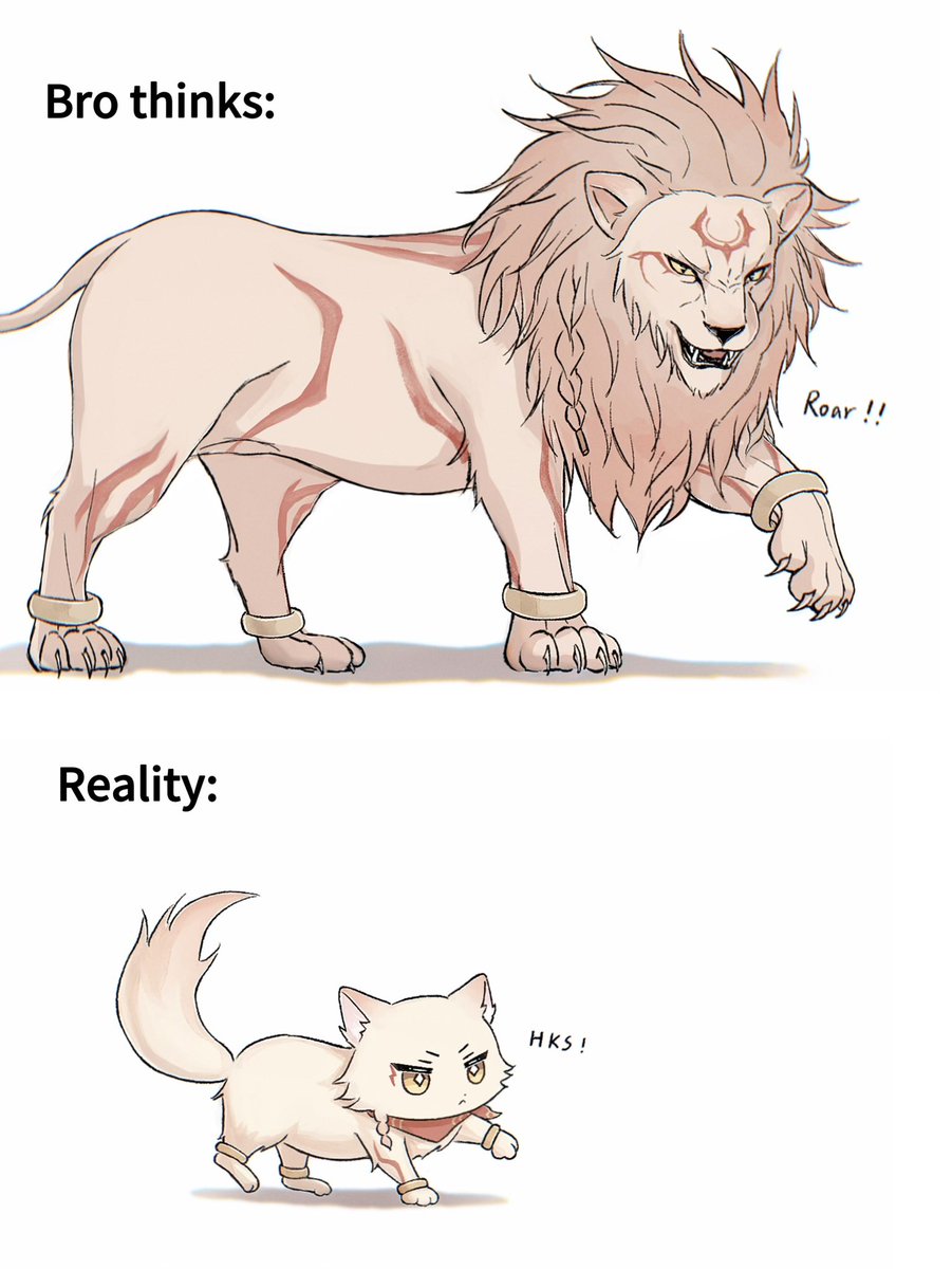 ElvisSeth91095's tweet photo. Bro 以為自己是隻兇猛大獅子🦁
實際上只是隻呆萌小貓咪🐱
#mydei https://t.co/azhuDnOkFi