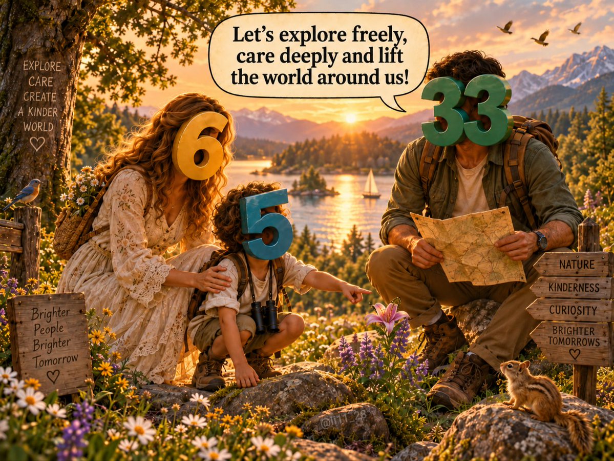 li11_28's tweet photo. Picture this: 5 leaps in, free and adventurous, craving change.
Then 6 steps in, caring and responsible, protecting loved ones.
Finally 33 arrives, powerful and uplifting, influencing everyone around, saying:

"Let's explore freely, care deeply and lift the world around us!"

It's 09/14/2026 - 5 & 6/33 energy day!
🎒 5 - thrives on new moves and adventure.
🏠 6 - nurtures with love and duty.
🧡 33 - influences the environment, teaches and uplifts others.

Explore with freedom, care with love and raise the energy around you!

🔸Plan a trip or try something new.
🔸Help a friend or support family.
🔸Do one act that uplifts others and shifts the energy around you.
#GG33
