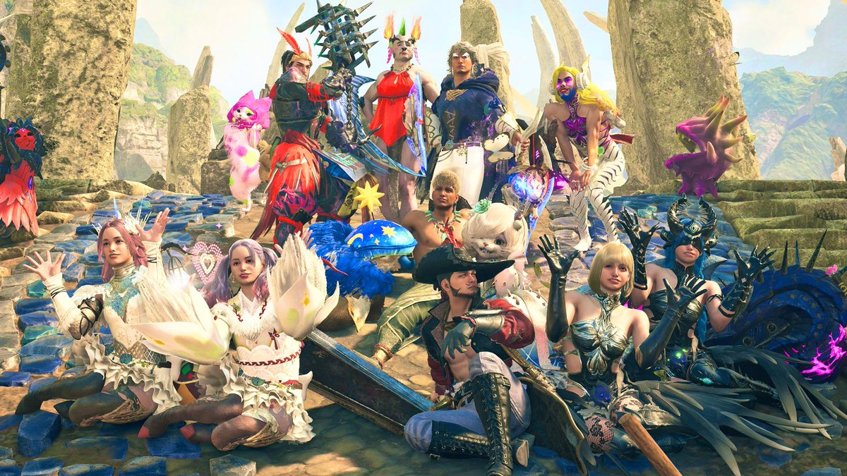 omochichan0326's tweet photo. モンハン大集会所🐱⚔️✨
日に日にメンバー増えてきたww
オメガ★9ってこんなやばかったけ🫠？💦
ハンターたる者、刃で戦わねばと心に決めてたんだけどピクトポンポンは手を出してしまいそうだ、、、🫣💓
受付カウンターの2人の背中じわるww
#MHWs
#モンハンワイルズ https://t.co/ZL8kgaLsfY