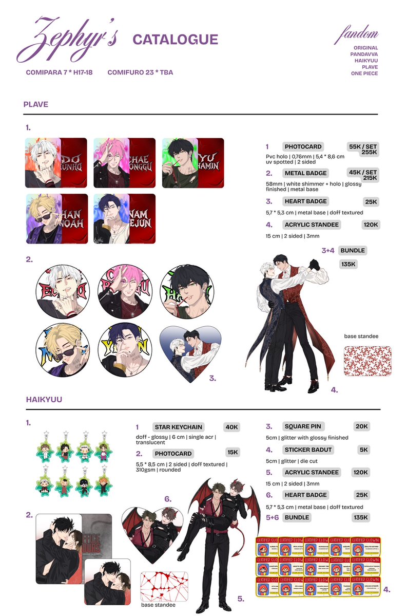itszephyrrr's tweet photo. [💛&amp;🔁 are appreciated!]
Zephyr’s Catalogue for #cf23 &amp; #comipara7  BATCH 2

🗓️ 14-15 Sept
📦 Pick Up &amp; Mail Order
🍅 PDVV, PLAVE, HAIKYUU, ORIGINAL, ONE PIECE
🌎 GO DM first

🔗 on rep 

#comifuro23catalogue #comipara7catalogue #pandavva #PLAVE #ONEPIECE #haikyuu #ハイキュー https://t.co/83GzjzcebU