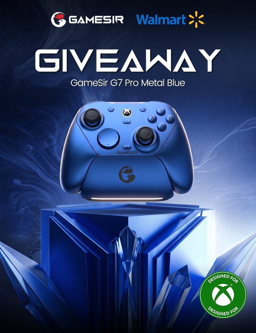 mygamesir's tweet photo. 🎁GameSir G7 Pro Metal Blue Giveaway Alert❤️

We’re giving away the brand-new GameSir G7 Pro in Metal Blue!

Featuring a striking metallic-finish faceplate paired with ergonomically contoured, silky-smooth grips, it delivers a comfortable feel in hand along with high-precision control.

Note: Due to regional campaign restrictions, this giveaway is US-only

🎁 Prize (3 Winners):
3x GameSir G7 Pro Metal Blue

✅ How to Enter:

💽Follow @mygamesir 

❤️Like this post

📡Repost

Ends September 18th
