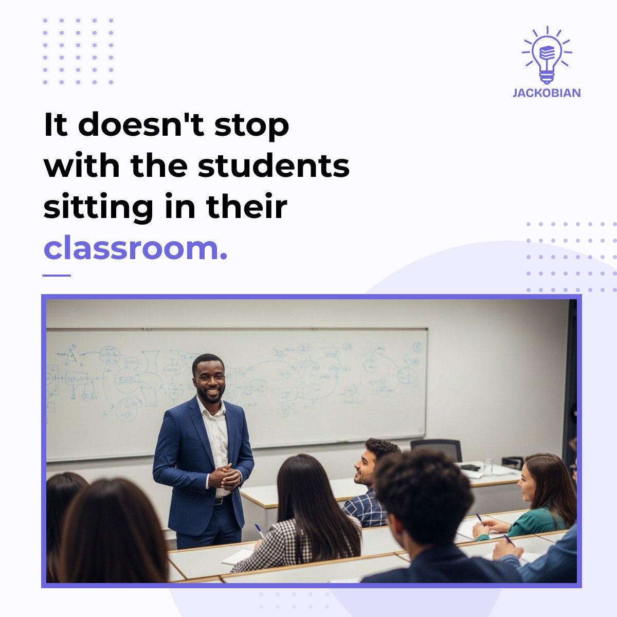 Jackobian_app's tweet photo. An educator’s knowledge should not end when the class ends.

A lesson can become a study guide.
A lecture can become a book.
Research can become a resource.
An experience can become something another person learns from.
Publishing gives your knowledge a life beyond the classroom. https://t.co/8vIr6zzkuW