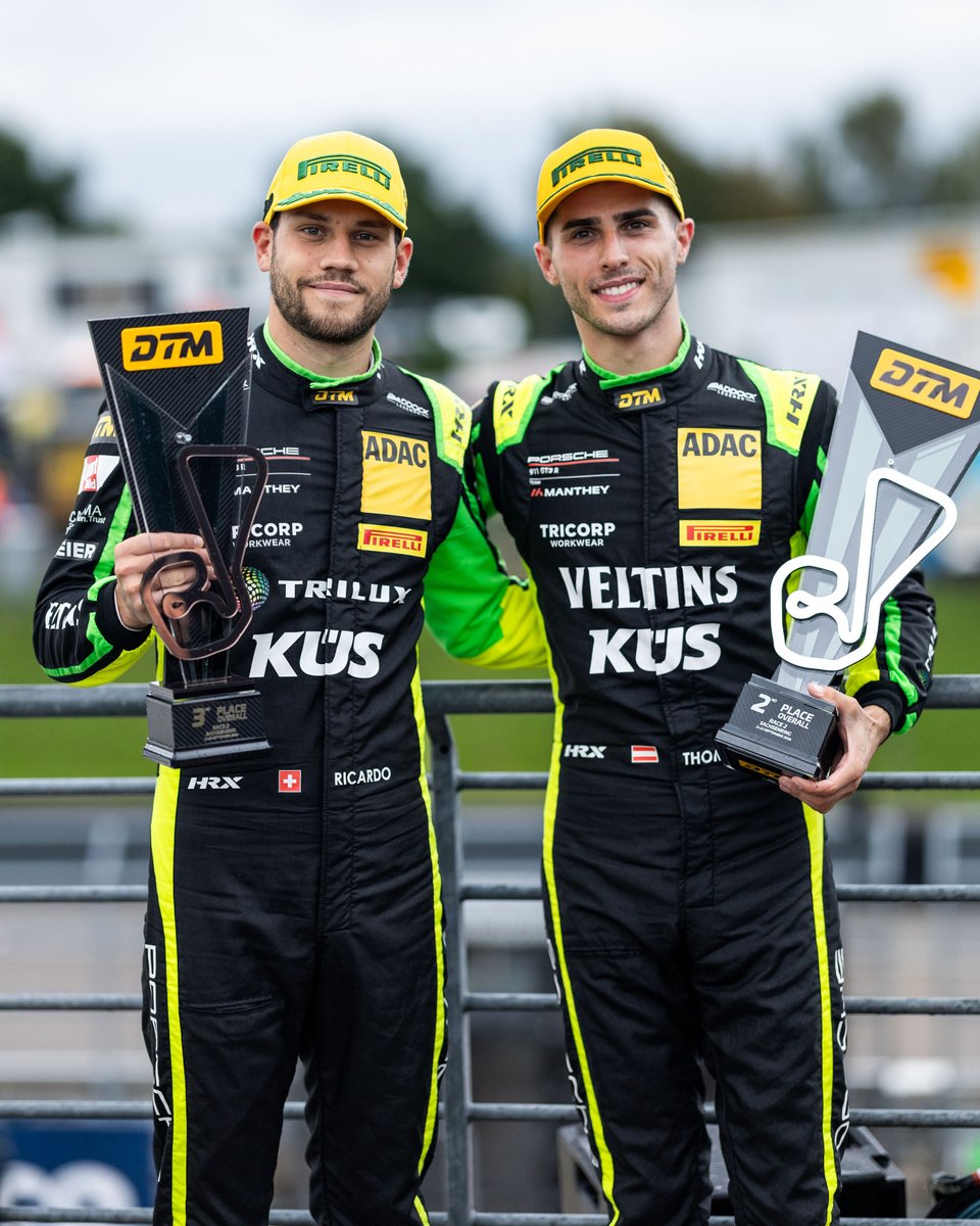 Customer_Racing's tweet photo. @DTM championship lead: secured! 🔥 We're leaving Sachsenring topping the Drivers' and Teams' standings. With a third and a second place, @thomaspreining1 made the jump to the top. With Ricardo Feller adding a P3 to the tally, @manthey_racing sits atop the Teams' ranking too. https://t.co/quPjZc4JIO