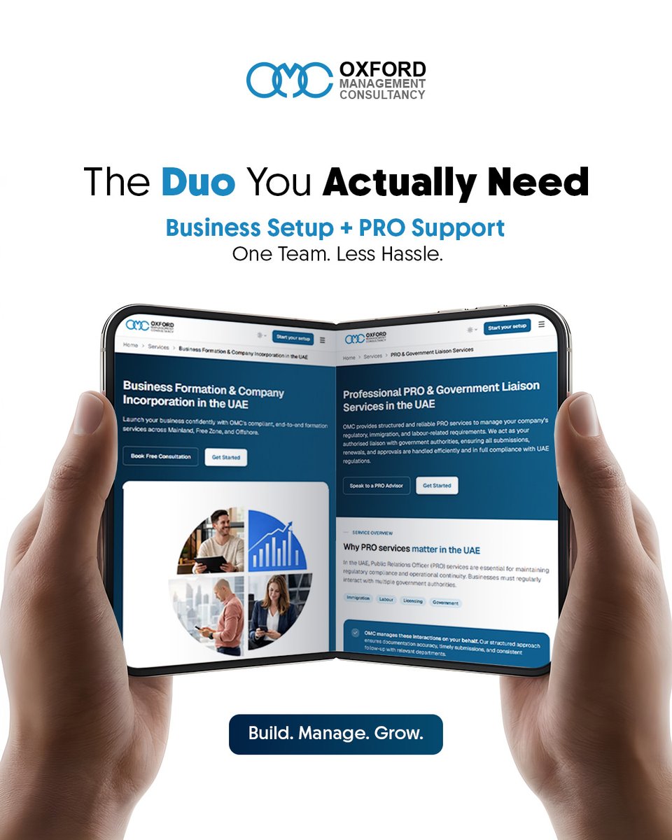 omcuae's tweet photo. Starting a business in Dubai?

OMC helps with business setup, visas, and PRO services so you can focus on growth, not paperwork.

📞 +971 4 809 0300

#BusinessSetupDubai #PROServicesDubai #oxfordmanagementconsultancy https://t.co/2DI7DwaOV2