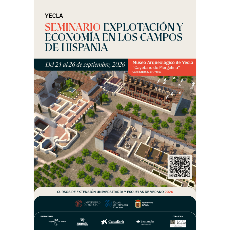 extensionumu's tweet photo. #CursosUMU
Seminario Explotación y economía en los campos de #Hispania 

🗓️24-26 septiembre @MuseoArqYecla
🌐Programa: https://t.co/X5AEgu8Mqg

 #arqueología #historia #villa #Roma #CarthagoNova #Torrejones #patrimonio #cultural #Yecla https://t.co/7XvyGbkIap