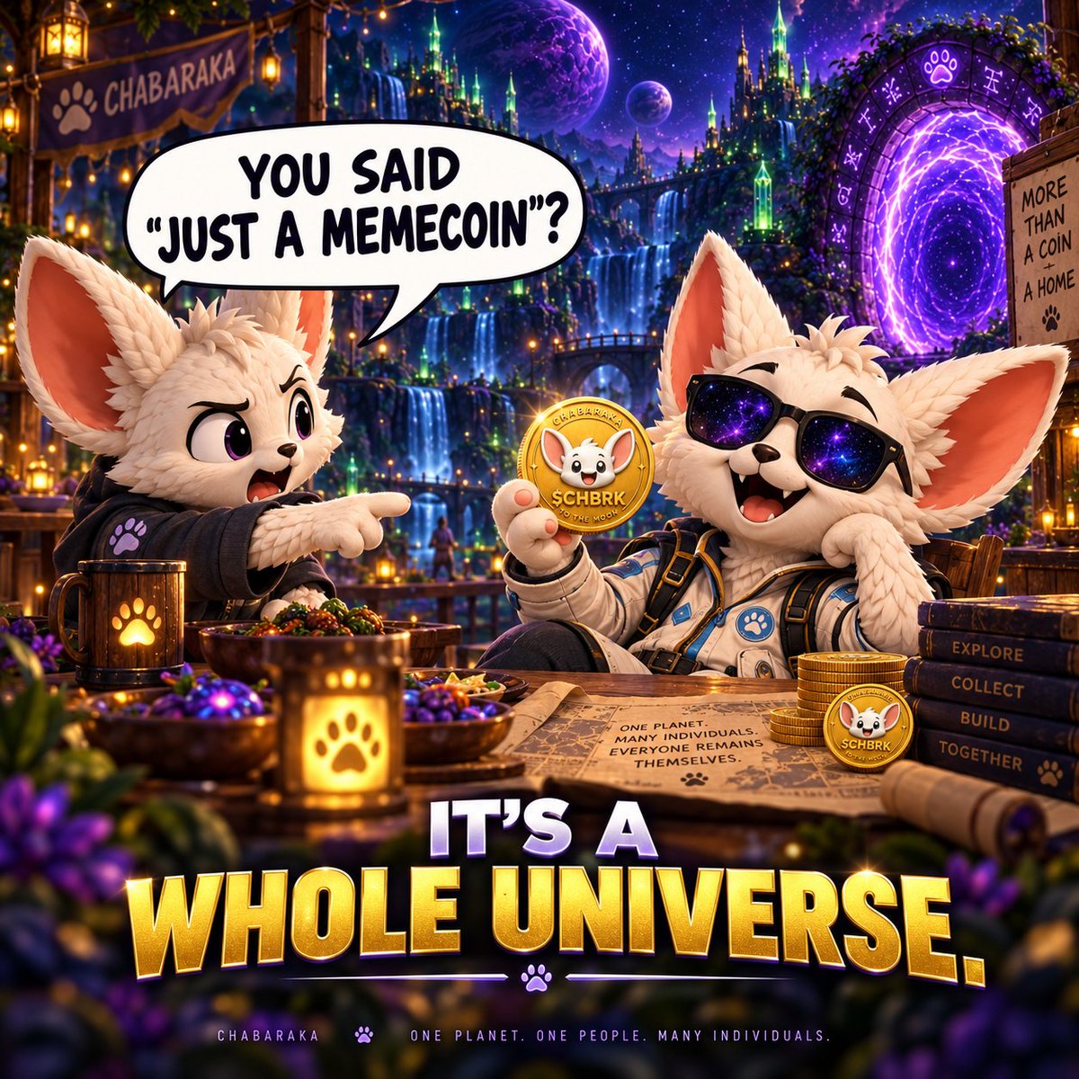 ChabarakaToken's tweet photo. “Just a memecoin?” 👀
Maybe at first glance.
But $CHBRK is only one part of something much bigger — a planet, its inhabitants, its story, an expanding encyclopedia, and a community slowly building the CHABARAKA universe together. 🌌
Charts move up and down.
A universe keeps growing.
What makes a memecoin worth following for you — the chart, the community, or the world behind it? 👇
🌐 https://t.co/VL4IKfxCA8
#CHABARAKA #CHBRK #BNBChain #Memecoin
