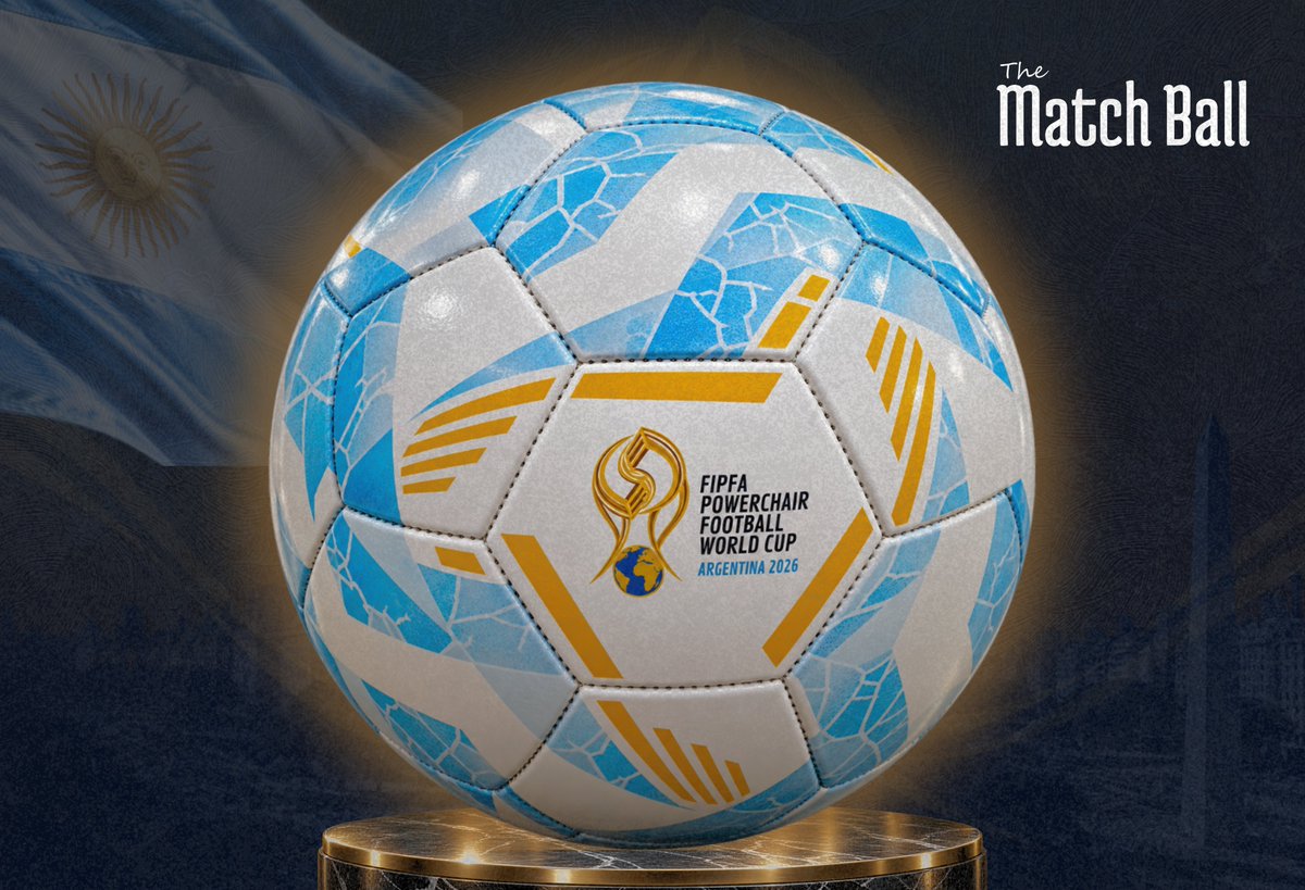 OfficialFIPFA's tweet photo. Proudly introducing the official match ball of the 2026 FIPFA Powerchair Football World Cup! 💥

#PowerchairFootball https://t.co/vyVBjK9NRl