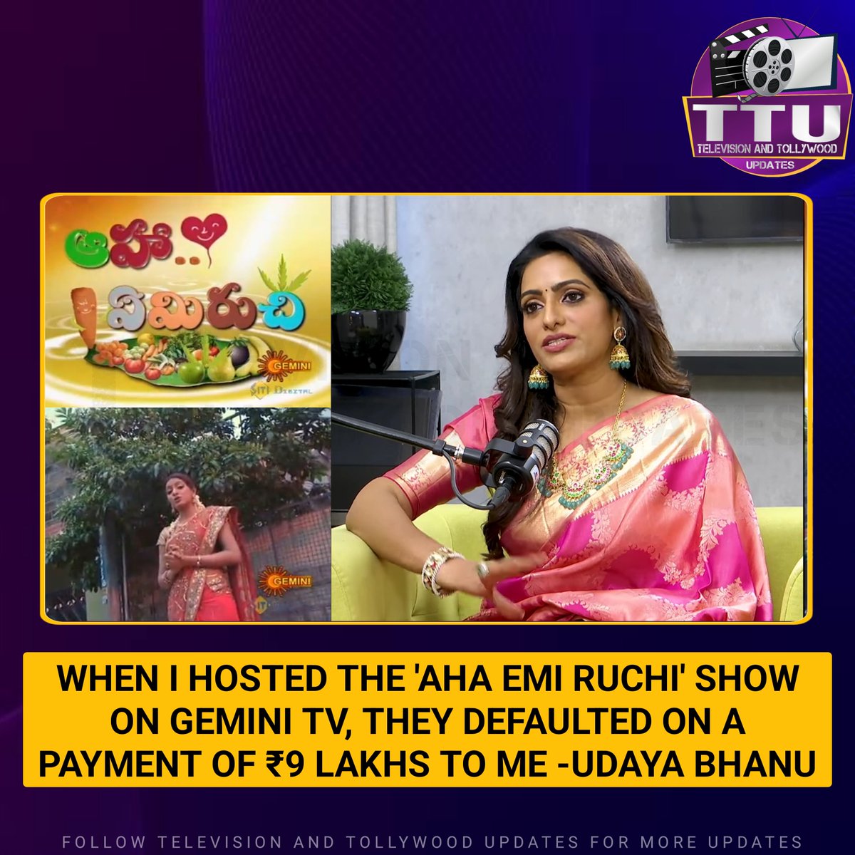 TTUpdates360's tweet photo. GEMINI TV defaulted on a payment of ₹9 lakhs to me. - Udaya Bhanu`

#UdayaBhanu #GeminiTv https://t.co/nApFWNxZpD