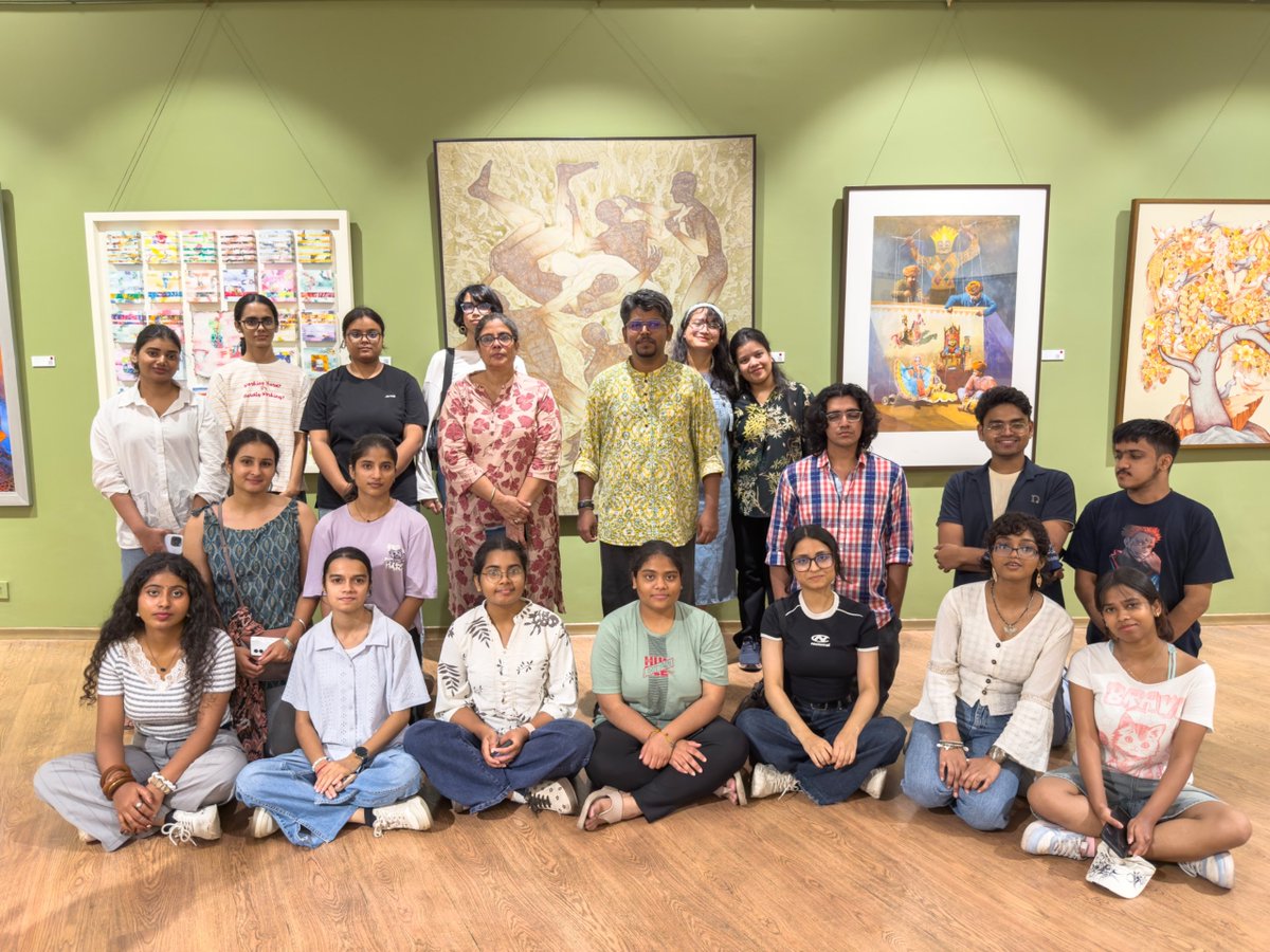 LalitKalaLKA's tweet photo. A Journey into Art &amp; Creativity

Students from the World University of Design (WUD), Sonipat, Haryana, visited the Lalit Kala Akademi Art Gallery to experience the ongoing 65th National Exhibition of Art (NEA) 2026.

Exploring diverse artworks and contemporary artistic
(1/2) https://t.co/nQ2bewkE6Q
