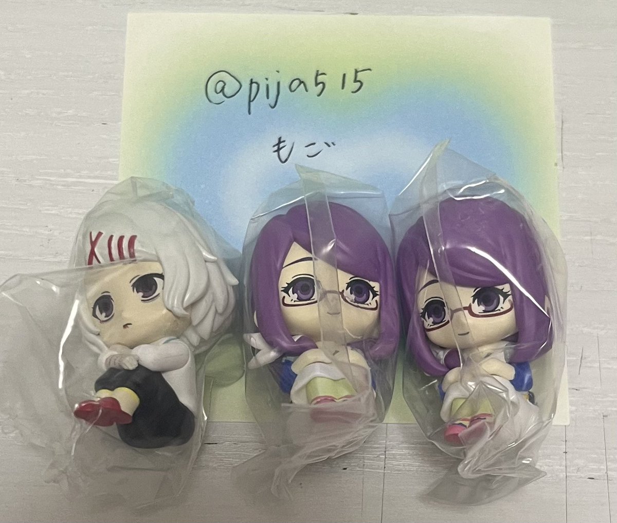 pija515's tweet photo. 東京喰種　まちぼうけ　トーキョーグール　　交換

【譲】神代利世×2、鈴屋什造×1

【求】霧嶋董香×1、金木研×2

コンプ目的で求めており、リゼと交換してくださる方を優先で考えておりますので、少々お返事お時間いただく場合がございます🙇🏻‍♀️

郵送のみ📮
検索からでもお気軽にお声掛けください😊 https://t.co/2zl2OI1ADE