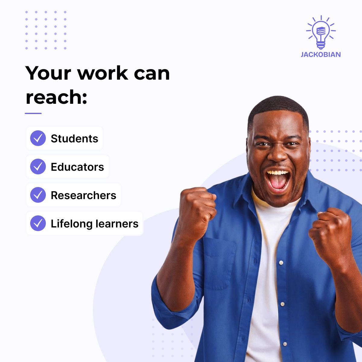 Jackobian_app's tweet photo. It makes your work easier to discover, gives students and other educators access to what you know, and creates an opportunity for your knowledge to reach people you may never meet.

Your classroom shouldn’t be the end of your knowledge.

Publish it. Let it travel. 📚

#Jackobian https://t.co/3mE4VOO7e4