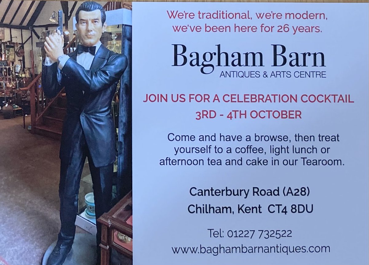 maritimegallery's tweet photo. Come and help us celebrate 26 years of providing one of the best antique shops in Kent. Have a cocktail with us on the 3rd and 4th of October. https://t.co/zflXNlnFki