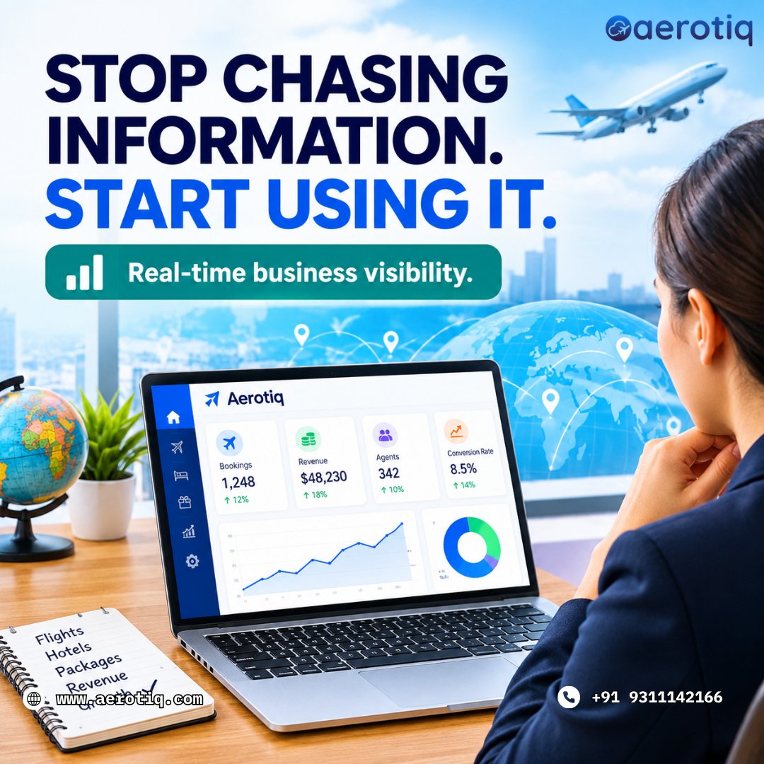 Aerotiq_'s tweet photo. 🚫 Stop chasing information. Start using it. 📊
#Aerotiq #TravelTech #BusinessVisibility #TravelAgency #B2BTravel https://t.co/ZNrSV6tJdp